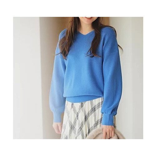 【エニー/ANY】の【8色展開】Vネックデイリーニット インテリア・キッズ・メンズ・レディースファッション・服の通販 founy(ファニー) ファッション Fashion レディースファッション Fashion for Women トップス・カットソー Cut & Sew Tops ニット Knit Tops & Sweaters Vネックトップス V-Neck Tops / V-Cut Neckline Shirts おすすめ Recommended / Our Picks ストレッチ Stretch, Stretchy Fabric タートルネック Turtleneck, High Neck ボトム Bottoms, Lower Wear ボーダー Border, Stripe 洗える Machine Washable ブルー|ID: prp329100004849953 ipo3291000000036024396