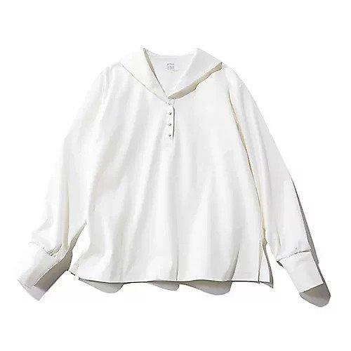 【トゥエルブクローゼット/12closet】の【高橋夏果さんコラボ】【洗える】ブラウス見えセーラーカットソー インテリア・キッズ・メンズ・レディースファッション・服の通販 founy(ファニー) ファッション Fashion レディースファッション Fashion for Women トップス・カットソー Cut & Sew Tops シャツ・ブラウス・オフィスカジュアル Elegant Blouses & Button-Ups カットソー・ベーシックTシャツ Cut-and-Sewn Tops / Stretch Tees & Basics なめらか Smooth, Silky Texture カットソー Cut and Sewn Top コラボ Collaboration, Collab スリット Slit, Slit Detail バランス Balance, Style Balance ボトム Bottoms, Lower Wear ミドル Middle Length, Mid Height エレガント 上品 Elegant 夏 Summer 洗える Machine Washable ホワイト|ID: prp329100004851320 ipo3291000000035852349