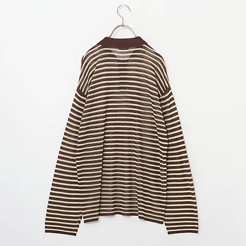 【エミ/emmi】のシアーボーダーポロニットトップス 人気、トレンドファッション・服の通販 founy(ファニー) 　ファッション　Fashion　レディースファッション　Fashion for Women　トップス・カットソー　Cut & Sew Tops　ニット　Knit Tops & Sweaters　イエロー　Yellow　インナー　Innerwear　カットソー　Cut and Sewn Top　シアー　Sheer, See-Through　タンク　Tank Top, Sleeveless Top　フェミニン　Feminine, Girly　ボーダー　Border, Stripe　半袖　Short Sleeve, Half Sleeve　長袖　Long Sleeve, Full Sleeve　other-3|ID: prp329100004851802 ipo3291000000035856449