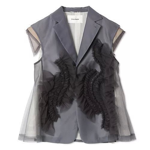 【チカ キサダ/CHIKA KISADA】のチュールベスト インテリア・キッズ・メンズ・レディースファッション・服の通販 founy(ファニー) 　ファッション　Fashion　レディースファッション　Fashion for Women　アウター　Coat / Outerwear Collection　トップス・カットソー　Cut & Sew Tops　ベスト&ジレ / 重ね着スタイル　Vests & Gilets　シアー　Sheer, See-Through　パターン　Pattern, Design Print　モダン　Modern, Contemporary　Gray|ID: prp329100004851820 ipo3291000000035850741
