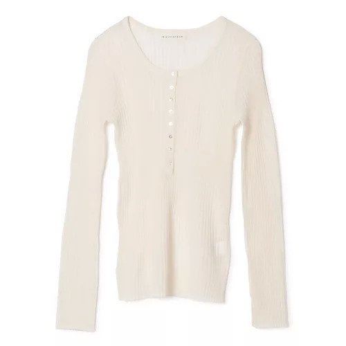 【マルティニーク/martinique】のシアーリブ ヘンリープルオーバー インテリア・キッズ・メンズ・レディースファッション・服の通販 founy(ファニー) 　ファッション　Fashion　レディースファッション　Fashion for Women　トップス・カットソー　Cut & Sew Tops　カジュアルプルオーバー・ニットトップス　Pullovers & Knit Tops / Casual Pullovers　おすすめ　Recommended / Our Picks　夏　Summer　春　Spring　洗える　Machine Washable　ホワイト|ID: prp329100004851821 ipo3291000000035605674