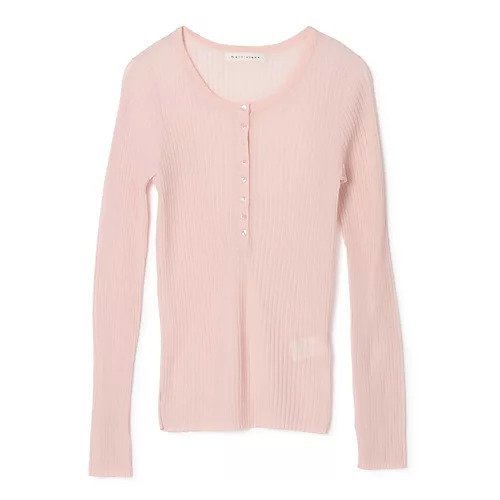 【マルティニーク/martinique】のシアーリブ ヘンリープルオーバー インテリア・キッズ・メンズ・レディースファッション・服の通販 founy(ファニー) 　ファッション　Fashion　レディースファッション　Fashion for Women　トップス・カットソー　Cut & Sew Tops　カジュアルプルオーバー・ニットトップス　Pullovers & Knit Tops / Casual Pullovers　おすすめ　Recommended / Our Picks　夏　Summer　春　Spring　洗える　Machine Washable　ピンク|ID: prp329100004851821 ipo3291000000035605675