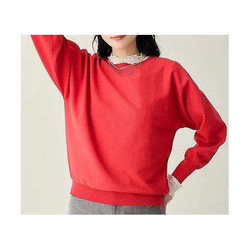 【エニー/ANY】のスプリングカラーニットドルマンプルオーバー インテリア・キッズ・メンズ・レディースファッション・服の通販 founy(ファニー) 　ファッション　Fashion　レディースファッション　Fashion for Women　トップス・カットソー　Cut & Sew Tops　ニット　Knit Tops & Sweaters　カジュアルプルオーバー・ニットトップス　Pullovers & Knit Tops / Casual Pullovers　インナー　Innerwear　春　Spring　デニム　Denim, Jeans Material　ボーダー　Border, Stripe　リラックス　Relax, Relaxed Fit　レース　Lace, Lace Fabric　おすすめ　Recommended / Our Picks　エレガント 上品　Elegant　レッド|ID: prp329100004851827 ipo3291000000035829365