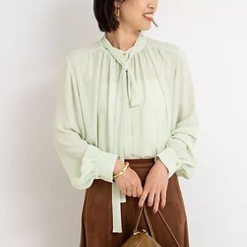 【ノーリーズ/NOLLEY'S】のジョーゼットボウタイブラウス 人気、トレンドファッション・服の通販 founy(ファニー) ファッション Fashion レディースファッション Fashion for Women トップス・カットソー Cut & Sew Tops シャツ・ブラウス・オフィスカジュアル Elegant Blouses & Button-Ups 2025年 2025 2025-2026秋冬・A/W Autumn/Winter 2025–26 AW25–26 クラシカル Classical, Vintage-Inspired ジョーゼット Georgette, Semi-Sheer Fabric トレンド Trend, Trending Now リボン Ribbon, Bow ループ Loop, Loop Knit 今季 This Season, Current Season |ID:prp329100004854163