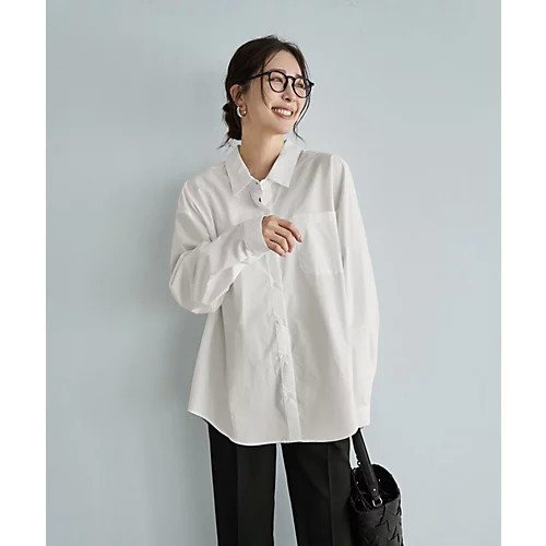 【スタイルデリ/STYLE DELI】のハリ感ゆったりBASICシャツ インテリア・キッズ・メンズ・レディースファッション・服の通販 founy(ファニー) 　ファッション　Fashion　レディースファッション　Fashion for Women　トップス・カットソー　Cut & Sew Tops　シャツ・ブラウス・オフィスカジュアル　Elegant Blouses & Button-Ups　イエロー　Yellow　カフス　Cuff Design　ショート　Short, Short Length　ストレート　Straight, Straight Cut　スリット　Slit, Slit Detail　タイプライター　Typewriter Fabric, Crisp Cotton　長袖　Long Sleeve, Full Sleeve　バランス　Balance, Style Balance　フォルム　Silhouette, Form　ポケット　Pocket, Pocket Detail　マキシ　Maxi, Full Length　ラウンド　Round, Round Neck　レギンス　Leggings, Stretch Pants　ホワイト|ID: prp329100004854695 ipo3291000000035723536