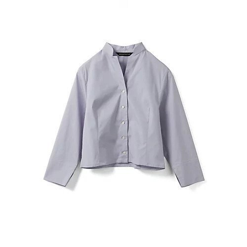 【ミズイロ インド/mizuiro ind】のスタンドカラーショートシャツ インテリア・キッズ・メンズ・レディースファッション・服の通販 founy(ファニー) 　ファッション　Fashion　レディースファッション　Fashion for Women　トップス・カットソー　Cut & Sew Tops　シャツ・ブラウス・オフィスカジュアル　Elegant Blouses & Button-Ups　オケージョン　Occasion Wear　クラシック　Classic, Timeless Style　コンパクト　Compact, Small Size　シンプル　Simple, Minimal　スタンド　Stand Collar, Upright Stand　ストレッチ　Stretch, Stretchy Fabric　エレガント 上品　Elegant　切替　Switching, Contrast Panel　ライトブルー|ID: prp329100004855472 ipo3291000000036050941