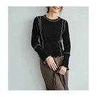 【スタイルデリ/STYLE DELI】のメロウリブ 微光沢プリーツ調ライントップス ブラック|ID: prp329100004856863 ipo3291000000036288185