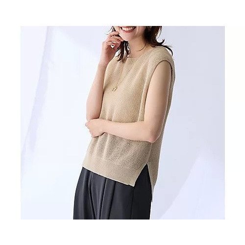 【エニー/ANY】のギマノースリーブニット インテリア・キッズ・メンズ・レディースファッション・服の通販 founy(ファニー) ファッション Fashion レディースファッション Fashion for Women トップス・カットソー Cut & Sew Tops ニット Knit Tops & Sweaters キャミソール&ノースリーブ Camisoles & Sleeveless Tops インナー Innerwear サマー Summer, Summer Style ジャケット Jacket, Outerwear デニム Denim, Jeans Material 夏 Summer 畦 Ribbed Knit ベージュ|ID: prp329100004856915 ipo3291000000036153856