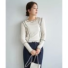 【スタイルデリ/STYLE DELI】のメロウリブ フリルライントップス ホワイト|ID: prp329100004857450 ipo3291000000036288194