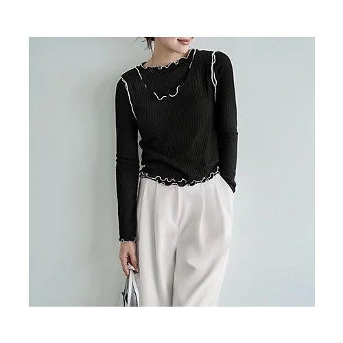 【スタイルデリ/STYLE DELI】のメロウリブ ベストレイヤードトップス インテリア・キッズ・メンズ・レディースファッション・服の通販 founy(ファニー) 　ファッション　Fashion　レディースファッション　Fashion for Women　アウター　Coat / Outerwear Collection　トップス・カットソー　Cut & Sew Tops　ベスト&ジレ / 重ね着スタイル　Vests & Gilets　インナー　Innerwear　カットソー　Cut and Sewn Top　サロペット　Overalls, Salopette　ジャケット　Jacket, Outerwear　スリット　Slit, Slit Detail　タンク　Tank Top, Sleeveless Top　定番　Standard, Basic Item　長袖　Long Sleeve, Full Sleeve　バランス　Balance, Style Balance　ビスチェ　Bustier, Corset Top　フィット　Fit, Slim Fit　ベスト　Vest, Waistcoat　ラウンド　Round, Round Neck　夏　Summer　ブラック|ID: prp329100004857451 ipo3291000000035851399