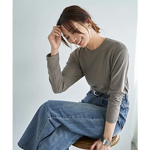 【スタイルデリ/STYLE DELI】の絶妙に緩いフワとろカットソートップス インテリア・キッズ・メンズ・レディースファッション・服の通販 founy(ファニー) 　ファッション　Fashion　レディースファッション　Fashion for Women　トップス・カットソー　Cut & Sew Tops　カットソー・ベーシックTシャツ　Cut-and-Sewn Tops / Stretch Tees & Basics　イエロー　Yellow　インナー　Innerwear　オレンジ　Orange　カットソー　Cut and Sewn Top　サロペット　Overalls, Salopette　ストライプ　Stripe, Striped Pattern　ストレート　Straight, Straight Cut　スリット　Slit, Slit Detail　とろみ　Fluid, Flowy Fabric　長袖　Long Sleeve, Full Sleeve　ベスト　Vest, Waistcoat　サンド|ID: prp329100004858949 ipo3291000000036050800