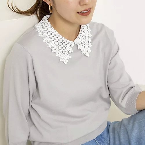 【ノーリーズ/NOLLEY'S】の《手洗い可能》襟レース取り外し6分袖プルオーバー 人気、トレンドファッション・服の通販 founy(ファニー) 　ファッション　Fashion　レディースファッション　Fashion for Women　トップス・カットソー　Cut & Sew Tops　カジュアルプルオーバー・ニットトップス　Pullovers & Knit Tops / Casual Pullovers　2025年　2025　2025-2026秋冬・A/W　Autumn/Winter 2025–26 AW25–26　2026年　2026　ストレッチ　Stretch, Stretchy Fabric　レース　Lace, Lace Fabric　エレガント 上品　Elegant　夏　Summer　春　Spring　S/S・春夏　SS, Spring/Summer, Warm Season　 other-1|ID: prp329100004858952 ipo3291000000036050027