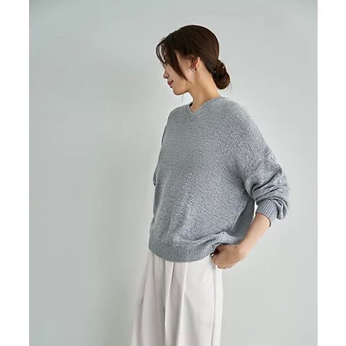 【スタイルデリ/STYLE DELI】の微シアーシャリ感Vネックニット 人気、トレンドファッション・服の通販 founy(ファニー) 　ファッション　Fashion　レディースファッション　Fashion for Women　トップス・カットソー　Cut & Sew Tops　ニット　Knit Tops & Sweaters　Vネックトップス　V-Neck Tops / V-Cut Neckline Shirts　イエロー　Yellow　インナー　Innerwear　春　Spring　カットソー　Cut and Sewn Top　シアー　Sheer, See-Through　シンプル　Simple, Minimal　スリット　Slit, Slit Detail　タンク　Tank Top, Sleeveless Top　定番　Standard, Basic Item　長袖　Long Sleeve, Full Sleeve　フィット　Fit, Slim Fit　半袖　Short Sleeve, Half Sleeve　S/S・春夏　SS, Spring/Summer, Warm Season　夏　Summer　エレガント 上品　Elegant　other-3|ID: prp329100004858953 ipo3291000000035921864