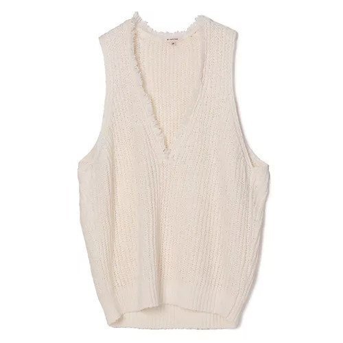 【ブラミンク/BLAMINK】のBM S S/LI FRINGE VEST インテリア・キッズ・メンズ・レディースファッション・服の通販 founy(ファニー) ファッション Fashion レディースファッション Fashion for Women アウター Coat / Outerwear Collection トップス・カットソー Cut & Sew Tops ベスト&ジレ / 重ね着スタイル Vests & Gilets シルク Silk, 100% Silk フリンジ Fringe, Tassel ベスト Vest, Waistcoat モダン Modern, Contemporary OFF WHITE|ID: prp329100004859026 ipo3291000000036051054