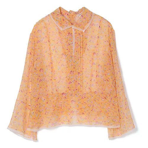 【ブラミンク/BLAMINK】のBM S SI FLW/PRT PEPLUM インテリア・キッズ・メンズ・レディースファッション・服の通販 founy(ファニー) ファッション Fashion レディースファッション Fashion for Women シアー Sheer, See-Through シフォン Chiffon, Lightweight Fabric シルク Silk, 100% Silk トリミング Trimming, Decorative Edge フラワー Flower, Floral プリント Print, Printed Pattern モダン Modern, Contemporary ヴィンテージ Vintage Style ORANGE|ID: prp329100004859028 ipo3291000000036051065