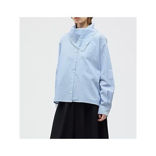 【ミズイロ インド/mizuiro ind】のストライプスカーフカラーシャツ 人気、トレンドファッション・服の通販 founy(ファニー) 　ファッション　Fashion　レディースファッション　Fashion for Women　トップス・カットソー　Cut & Sew Tops　シャツ・ブラウス・オフィスカジュアル　Elegant Blouses & Button-Ups　スカーフ　Scarf, Neckwear　ストライプ　Stripe, Striped Pattern　スリット　Slit, Slit Detail　ドッキング　Docking, Mixed Material　ブロード　Broadcloth, Fine Cotton　無地　Plain, Solid Color　other-2|ID: prp329100004860682 ipo3291000000036051421