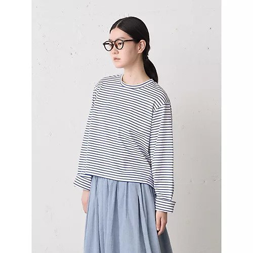 【ミディウミ/MidiUmi】のボーダーベーシックTシャツ 人気、トレンドファッション・服の通販 founy(ファニー) 　ファッション　Fashion　レディースファッション　Fashion for Women　トップス・カットソー　Cut & Sew Tops　シャツ・ブラウス・オフィスカジュアル　Elegant Blouses & Button-Ups　ロングTシャツ・Tシャツ　Longline T-Shirts & Tees　ベーシック　Basic, Essential　ボーダー　Border, Stripe　モックネック　Mock Neck, Short Turtleneck　定番　Standard, Basic Item　other-2|ID: prp329100004860694 ipo3291000000036050769