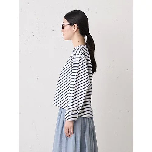 【ミディウミ/MidiUmi】のボーダーベーシックTシャツ 人気、トレンドファッション・服の通販 founy(ファニー) 　ファッション　Fashion　レディースファッション　Fashion for Women　トップス・カットソー　Cut & Sew Tops　シャツ・ブラウス・オフィスカジュアル　Elegant Blouses & Button-Ups　ロングTシャツ・Tシャツ　Longline T-Shirts & Tees　ベーシック　Basic, Essential　ボーダー　Border, Stripe　モックネック　Mock Neck, Short Turtleneck　定番　Standard, Basic Item　other-3|ID: prp329100004860694 ipo3291000000036050771