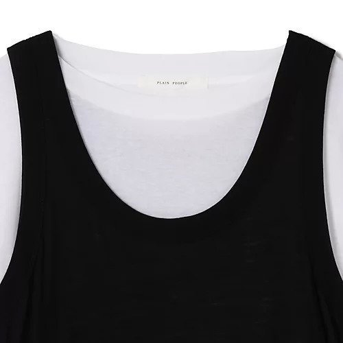 【プレインピープル/PLAIN PEOPLE】のハイツイストフライスタンクトップレイヤードTシャツ 人気、トレンドファッション・服の通販 founy(ファニー) ファッション Fashion レディースファッション Fashion for Women トップス・カットソー Cut & Sew Tops シャツ・ブラウス・オフィスカジュアル Elegant Blouses & Button-Ups ロングTシャツ・Tシャツ Longline T-Shirts & Tees タンク Tank Top, Sleeveless Top ベーシック Basic, Essential リラックス Relax, Relaxed Fit 洗える Machine Washable other-3|ID: prp329100004860704 ipo3291000000036050988
