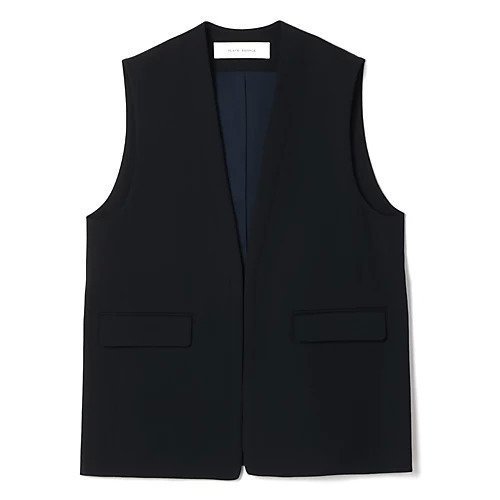 【プレインピープル/PLAIN PEOPLE】のコットンキュプララチネノーカラーベスト インテリア・キッズ・メンズ・レディースファッション・服の通販 founy(ファニー) 　ファッション　Fashion　レディースファッション　Fashion for Women　アウター　Coat / Outerwear Collection　トップス・カットソー　Cut & Sew Tops　ベスト&ジレ / 重ね着スタイル　Vests & Gilets　オケージョン　Occasion Wear　キュプラ　Cupro, Eco Fabric　ベスト　Vest, Waistcoat　ネイビー|ID: prp329100004860710 ipo3291000000036051001