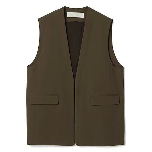 【プレインピープル/PLAIN PEOPLE】のコットンキュプララチネノーカラーベスト インテリア・キッズ・メンズ・レディースファッション・服の通販 founy(ファニー) 　ファッション　Fashion　レディースファッション　Fashion for Women　アウター　Coat / Outerwear Collection　トップス・カットソー　Cut & Sew Tops　ベスト&ジレ / 重ね着スタイル　Vests & Gilets　オケージョン　Occasion Wear　キュプラ　Cupro, Eco Fabric　ベスト　Vest, Waistcoat　カーキグレー|ID: prp329100004860710 ipo3291000000036051002