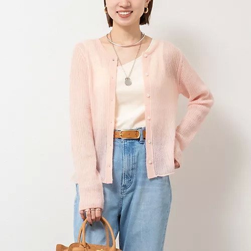 【リエミラー/Rie Miller】のシアーモヘヤ2WAYリブボートネックカーディガン インテリア・キッズ・メンズ・レディースファッション・服の通販 founy(ファニー) 　ファッション　Fashion　レディースファッション　Fashion for Women　トップス・カットソー　Cut & Sew Tops　カーディガン・羽織り　Layered Style Cardigans　2025年　2025　2025-2026秋冬・A/W　Autumn/Winter 2025–26 AW25–26　インナー　Innerwear　コンパクト　Compact, Small Size　デコルテ　Décolleté, Neckline　ボトム　Bottoms, Lower Wear　ベビーピンク|ID: prp329100004860742 ipo3291000000036024340