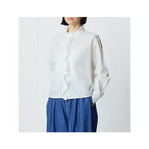 【ミディウミ/MidiUmi】のフロントフリルレースシャツ 人気、トレンドファッション・服の通販 founy(ファニー) 　ファッション　Fashion　レディースファッション　Fashion for Women　トップス・カットソー　Cut & Sew Tops　シャツ・ブラウス・オフィスカジュアル　Elegant Blouses & Button-Ups　アシンメトリー　Asymmetrical Style　タイプライター　Typewriter Fabric, Crisp Cotton　フリル　Frill, Ruffle　ベーシック　Basic, Essential　ボックス　Boxy, Box Shape　レース　Lace, Lace Fabric　other-2|ID: prp329100004861728 ipo3291000000036051267