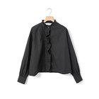 【ミディウミ/MidiUmi】のフロントフリルレースシャツ ブラック|ID: prp329100004861728 ipo3291000000036304658