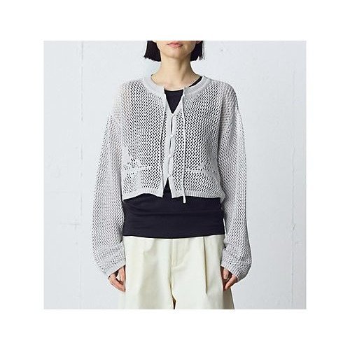 【ミディウミ/MidiUmi】のニードルワークカーディガン インテリア・キッズ・メンズ・レディースファッション・服の通販 founy(ファニー) ファッション Fashion レディースファッション Fashion for Women トップス・カットソー Cut & Sew Tops カーディガン・羽織り Layered Style Cardigans かぎ針 Crochet ノースリーブ Sleeveless, No-Sleeve メッシュ Mesh, Net Fabric ライトグレー|ID: prp329100004861731 ipo3291000000036051311