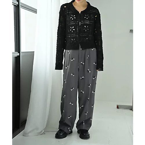 【スタイルデリ/STYLE DELI】の【BLK001】フラワークロシェカーディガン 人気、トレンドファッション・服の通販 founy(ファニー) 　ファッション　Fashion　レディースファッション　Fashion for Women　トップス・カットソー　Cut & Sew Tops　カーディガン・羽織り　Layered Style Cardigans　インナー　Innerwear　クロシェ　Crochet, Knitted Lace　コンパクト　Compact, Small Size　タンク　Tank Top, Sleeveless Top　バランス　Balance, Style Balance　フィット　Fit, Slim Fit　フラワー　Flower, Floral　モチーフ　Motif, Design Theme　リアル　Real, Realistic　ロング　Long, Long-Length　ワイド　Wide, Wide Fit　other-3|ID: prp329100004861737 ipo3291000000036051397