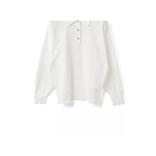 【ミディウミ/MidiUmi】のワイドニットポロ インテリア・キッズ・メンズ・レディースファッション・服の通販 founy(ファニー) 　ファッション　Fashion　レディースファッション　Fashion for Women　トップス・カットソー　Cut & Sew Tops　ニット　Knit Tops & Sweaters　ポロシャツ　Polo Shirt, Collared Tee　エレガント 上品　Elegant　オフホワイト|ID: prp329100004861750 ipo3291000000036051605