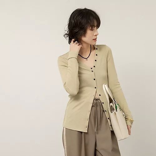 【ノーリーズ/NOLLEY'S】の【MAQWEL/マクウェル】ウォッシャブルリブカーディガン インテリア・キッズ・メンズ・レディースファッション・服の通販 founy(ファニー) ファッション Fashion レディースファッション Fashion for Women トップス・カットソー Cut & Sew Tops カーディガン・羽織り Layered Style Cardigans 2026年 2026 インナー Innerwear カーディガン Cardigan, Knitwear デコルテ Décolleté, Neckline イエローグリーン|ID: prp329100004861793 ipo3291000000036058180