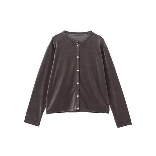 【ヒューマンウーマン/HUMAN WOMAN】のTCコンパクトベロアカーディガン 人気、トレンドファッション・服の通販 founy(ファニー) 　ファッション　Fashion　レディースファッション　Fashion for Women　トップス・カットソー　Cut & Sew Tops　カーディガン・羽織り　Layered Style Cardigans　ベロアトップス　Velour Tops / Velvet-Look Items　おすすめ　Recommended / Our Picks　カーディガン　Cardigan, Knitwear　シンプル　Simple, Minimal　スタンダード　Standard, Basic　バランス　Balance, Style Balance　プリント　Print, Printed Pattern　ベロア　Velour, Soft Velvet　ボックス　Boxy, Box Shape　ボトム　Bottoms, Lower Wear　メタル　Metal, Metal Parts　other-3|ID: prp329100004862060 ipo3291000000036077073