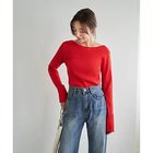 【スタイルデリ/STYLE DELI】の袖口折り返しボートネックリブトップス ブライトレッド|ID: prp329100004863024 ipo3291000000036304551