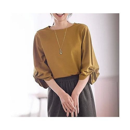 【エニー/ANY】のシルケットスムースタックスリーブプルオーバー インテリア・キッズ・メンズ・レディースファッション・服の通販 founy(ファニー) 　ファッション　Fashion　レディースファッション　Fashion for Women　トップス・カットソー　Cut & Sew Tops　カジュアルプルオーバー・ニットトップス　Pullovers & Knit Tops / Casual Pullovers　おすすめ　Recommended / Our Picks　スリット　Slit, Slit Detail　定番　Standard, Basic Item　キャメル|ID: prp329100004863623 ipo3291000000036173570