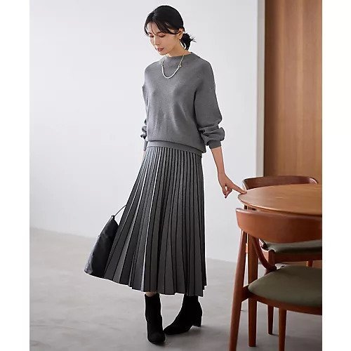 【エニー/ANY】の【洗濯機可/ウエストゴム】ニットセットアップII 人気、トレンドファッション・服の通販 founy(ファニー) 　ファッション　Fashion　レディースファッション　Fashion for Women　トップス・カットソー　Cut & Sew Tops　ニット　Knit Tops & Sweaters　なめらか　Smooth, Silky Texture　ストライプ　Stripe, Striped Pattern　セットアップ　Set-Up, Coordinated Outfit　フレア　Flare, Flared　ボトルネック　Bottle Neck, Mock Neck　ラウンド　Round, Round Neck　畦　Ribbed Knit　other-3|ID: prp329100004863626 ipo3291000000036173584