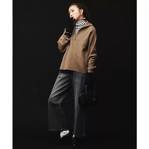 【エニー/ANY】のスウェットライクハーフジップニット 人気、トレンドファッション・服の通販 founy(ファニー) 　ファッション　Fashion　レディースファッション　Fashion for Women　トップス・カットソー　Cut & Sew Tops　ニット　Knit Tops & Sweaters　レディースパーカー・カジュアルフーディー　Casual Hoodies & Sweatshirts　スウェット・クルーネックトップス　Sweatshirts & Crewnecks / Relaxed Fit Sweat Tops　おすすめ　Recommended / Our Picks　インナー　Innerwear　ジップ　Zip, Zipper　人気　Popular, Best Seller　other-3|ID: prp329100004863628 ipo3291000000036173601