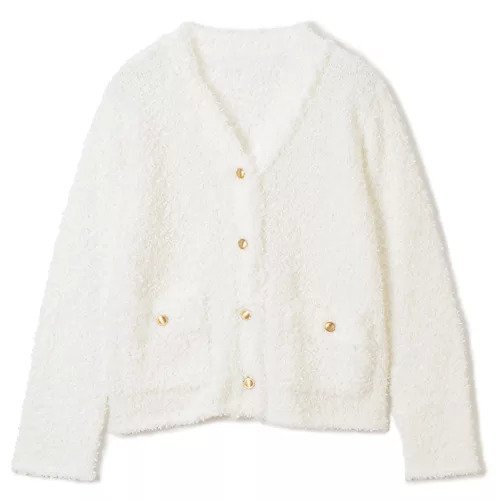 【スアデオ/suadeo】のニットツイード風カーディガン インテリア・キッズ・メンズ・レディースファッション・服の通販 founy(ファニー) 　ファッション　Fashion　レディースファッション　Fashion for Women　トップス・カットソー　Cut & Sew Tops　ニット　Knit Tops & Sweaters　カーディガン・羽織り　Layered Style Cardigans　春　Spring　カーディガン　Cardigan, Knitwear　ジャケット　Jacket, Outerwear　ツイード　Twill, Twill Weave　トレンド　Trend, Trending Now　バランス　Balance, Style Balance　フリンジ　Fringe, Tassel　ポケット　Pocket, Pocket Detail　ミックス　Mix, Mixed Style　メタル　Metal, Metal Parts　モコモコ　Fuzzy, Fluffy　S/S・春夏　SS, Spring/Summer, Warm Season　夏　Summer　ビジネス 仕事 通勤　Business / Work / Commuting　ホワイト|ID: prp329100004864148 ipo3291000000036196056