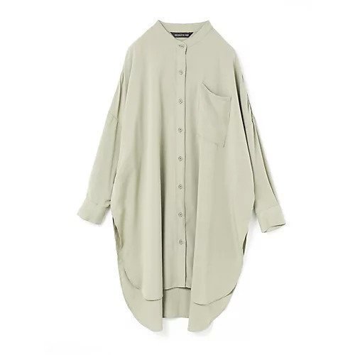 【ミズイロ インド/mizuiro ind】のT/Rバンドカラーロングシャツ 人気、トレンドファッション・服の通販 founy(ファニー) 　ファッション　Fashion　レディースファッション　Fashion for Women　トップス・カットソー　Cut & Sew Tops　シャツ・ブラウス・オフィスカジュアル　Elegant Blouses & Button-Ups　スリット　Slit, Slit Detail　セットアップ　Set-Up, Coordinated Outfit　ツイル　Twist, Twisted Detail　フロント　Front, Front Design　エレガント 上品　Elegant　人気　Popular, Best Seller　羽織　Haori, Light Jacket　other-2|ID: prp329100004864167 ipo3291000000036196174