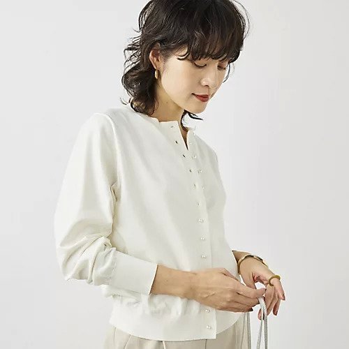 【ノーリーズ/NOLLEY'S】の《手洗い可能》コットンテックスクルーネックカーディガン インテリア・キッズ・メンズ・レディースファッション・服の通販 founy(ファニー) ファッション Fashion レディースファッション Fashion for Women トップス・カットソー Cut & Sew Tops カーディガン・羽織り Layered Style Cardigans 2026年 2026 アクセサリー Fashion Accessories カーディガン Cardigan, Knitwear ストレッチ Stretch, Stretchy Fabric パール Pearl, Pearl Accent ベーシック Basic, Essential 春 Spring エクリュ|ID: prp329100004866096 ipo3291000000036250171