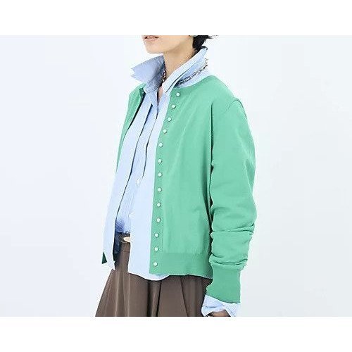 【ノーリーズ/NOLLEY'S】の《手洗い可能》コットンテックスクルーネックカーディガン インテリア・キッズ・メンズ・レディースファッション・服の通販 founy(ファニー) ファッション Fashion レディースファッション Fashion for Women トップス・カットソー Cut & Sew Tops カーディガン・羽織り Layered Style Cardigans 2026年 2026 アクセサリー Fashion Accessories カーディガン Cardigan, Knitwear ストレッチ Stretch, Stretchy Fabric パール Pearl, Pearl Accent ベーシック Basic, Essential 春 Spring グリーン|ID: prp329100004866096 ipo3291000000036250174