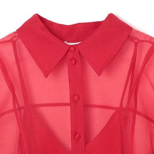 【ガニー/GANNI】のTextured Organza Peplum Shirt 人気、トレンドファッション・服の通販 founy(ファニー) 　ファッション　Fashion　レディースファッション　Fashion for Women　トップス・カットソー　Cut & Sew Tops　シャツ・ブラウス・オフィスカジュアル　Elegant Blouses & Button-Ups　キャミソール　Camisole, Spaghetti Strap Top　シアー　Sheer, See-Through　シェイプ　Shape, Slim Fit　ペプラム　Peplum, Flared Hem　other-3|ID: prp329100004866112 ipo3291000000036270287