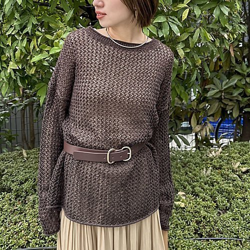 【ノーリーズ/NOLLEY'S】の《手洗い可能》ペーパーヤーンメッシュプルオーバー インテリア・キッズ・メンズ・レディースファッション・服の通販 founy(ファニー) 　ファッション　Fashion　レディースファッション　Fashion for Women　トップス・カットソー　Cut & Sew Tops　カジュアルプルオーバー・ニットトップス　Pullovers & Knit Tops / Casual Pullovers　2026年　2026　メッシュ　Mesh, Net Fabric　吸水　Absorbent, Quick-Dry　春　Spring　秋　Autumn　ダークブラウン|ID: prp329100004866799 ipo3291000000036250166