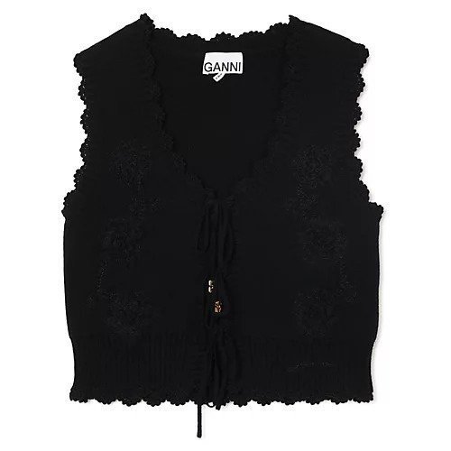 【ガニー/GANNI】のCotton Cashmere Crochet Applique Vest インテリア・キッズ・メンズ・レディースファッション・服の通販 founy(ファニー) https://founy.com/ ファッション Fashion レディースファッション Fashion for Women アウター Coat / Outerwear Collection トップス・カットソー Cut & Sew Tops ベスト&ジレ / 重ね着スタイル Vests & Gilets コンパクト Compact, Small Size ノースリーブ Sleeveless, No-Sleeve フロント Front, Front Design ベスト Vest, Waistcoat レース Lace, Lace Fabric |ID: prp329100004868028 ipo3291000000036269031