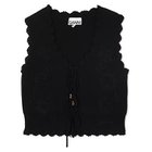 【ガニー/GANNI】のCotton Cashmere Crochet Applique Vest Black|ID: prp329100004868028 ipo3291000000036269032