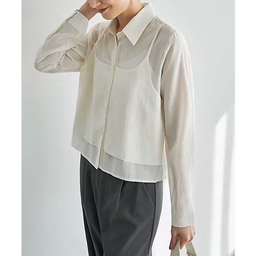 【スタイルデリ/STYLE DELI】のキャミレイヤード風シアーシャツ インテリア・キッズ・メンズ・レディースファッション・服の通販 founy(ファニー) ファッション Fashion レディースファッション Fashion for Women トップス・カットソー Cut & Sew Tops キャミソール&ノースリーブ Camisoles & Sleeveless Tops シャツ・ブラウス・オフィスカジュアル Elegant Blouses & Button-Ups イエロー Yellow エアリー Airy Texture 春 Spring カフス Cuff Design キャミ Camisole, Cami Top キャミソール Camisole, Spaghetti Strap Top コンパクト Compact, Small Size シアー Sheer, See-Through シンプル Simple, Minimal ストレート Straight, Straight Cut スリット Slit, Slit Detail 長袖 Long Sleeve, Full Sleeve バランス Balance, Style Balance パール Pearl, Pearl Accent フロント Front, Front Design ポケット Pocket, Pocket Detail ロング Long, Long-Length ワイド Wide, Wide Fit S/S・春夏 SS, Spring/Summer, Warm Season 夏 Summer エレガント 上品 Elegant ホワイト|ID: prp329100004868046 ipo3291000000036269535