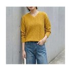 【スタイルデリ/STYLE DELI】のストレートケーブルVネックニットトップス ディープイエロー|ID: prp329100004868457 ipo3291000000036287919