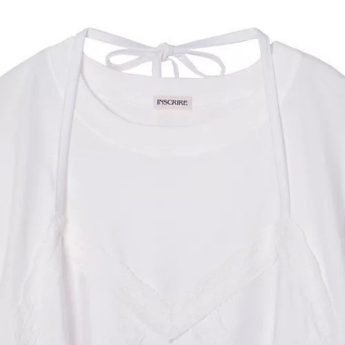 【アンスクリア/INSCRIRE】のHybrid Lingerie T-Shirt 人気、トレンドファッション・服の通販 founy(ファニー) 　ファッション　Fashion　レディースファッション　Fashion for Women　トップス・カットソー　Cut & Sew Tops　シャツ・ブラウス・オフィスカジュアル　Elegant Blouses & Button-Ups　ロングTシャツ・Tシャツ　Longline T-Shirts & Tees　シルク　Silk, 100% Silk　ドレープ　Drape, Draping Fabric　フランス　France, French　ランジェリー　Lingerie, Intimate Wear　レース　Lace, Lace Fabric　洗える　Machine Washable　other-3|ID: prp329100004869076 ipo3291000000036284205