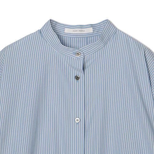【プレインピープル/PLAIN PEOPLE】のハイカウントストライプバンドカラーシャツ 人気、トレンドファッション・服の通販 founy(ファニー) 　ファッション　Fashion　レディースファッション　Fashion for Women　トップス・カットソー　Cut & Sew Tops　シャツ・ブラウス・オフィスカジュアル　Elegant Blouses & Button-Ups　バランス　Balance, Style Balance　ボトム　Bottoms, Lower Wear　ラウンド　Round, Round Neck　リラックス　Relax, Relaxed Fit　ワイド　Wide, Wide Fit　洗える　Machine Washable　other-3|ID: prp329100004869085 ipo3291000000036284341