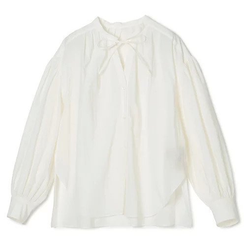 【プレインピープル/PLAIN PEOPLE】のチリメンタイプライタースキッパーギャザーブラウス インテリア・キッズ・メンズ・レディースファッション・服の通販 founy(ファニー) 　ファッション　Fashion　レディースファッション　Fashion for Women　トップス・カットソー　Cut & Sew Tops　シャツ・ブラウス・オフィスカジュアル　Elegant Blouses & Button-Ups　スキッパー　Skipper, Open Collar　リボン　Ribbon, Bow　夏　Summer　春　Spring　S/S・春夏　SS, Spring/Summer, Warm Season　洗える　Machine Washable　ホワイト|ID: prp329100004869086 ipo3291000000036284347